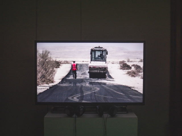 Nir Evron, Playing A role, 2013, video.  /De/Constructing Borders, installation view. Photo: Vlad Lemm