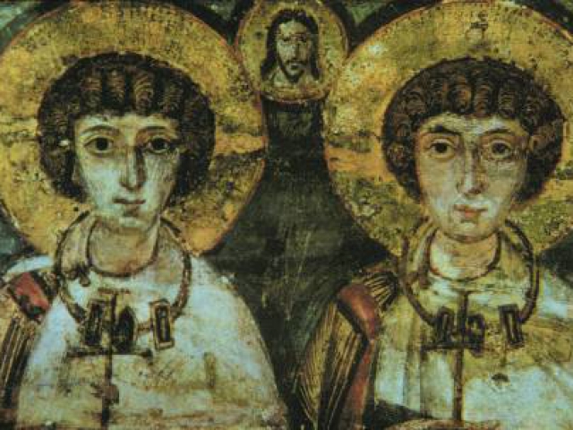 Saints Sergius and Bacchus. Icon, 7th century